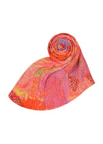 A detail shot of the PLEATS PLEASE ISSEY MIYAKE FOGGY FOREST MADAME T stole.