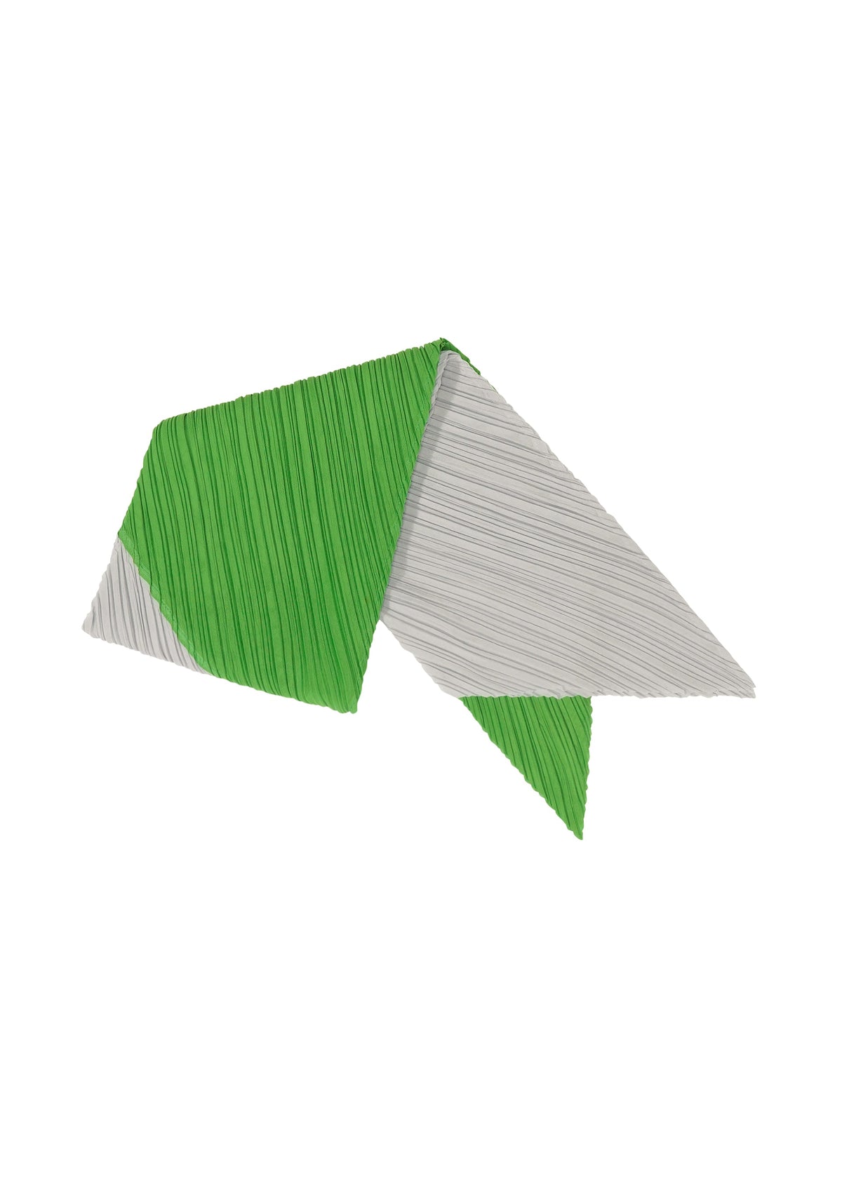 A product shot of the PLEATS PLEASE ISSEY MIYAKE O SCARF APRIL stole in green x grey (04).