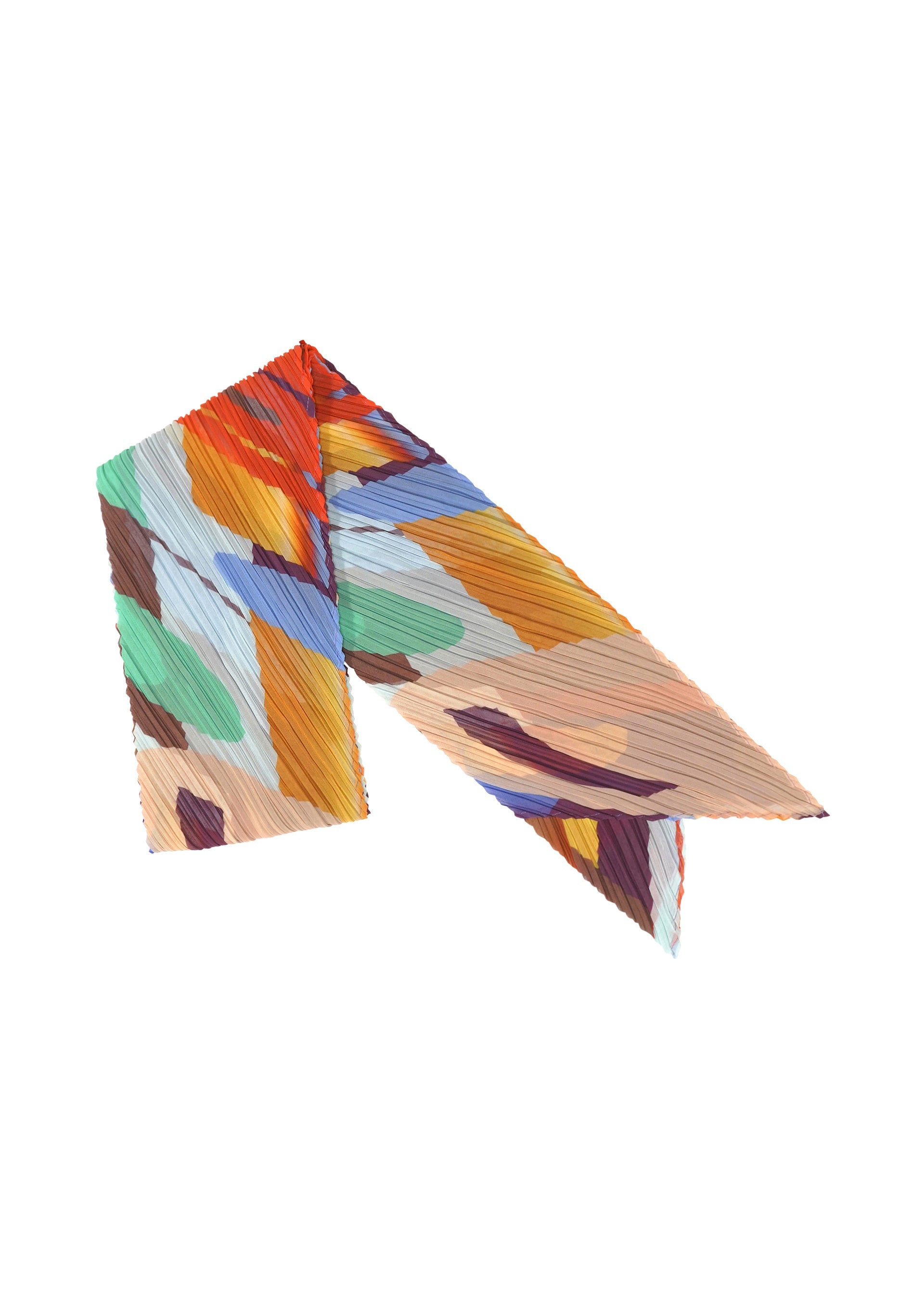 A product shot of the PLEATS PLEASE ISSEY MIYAKE PLAYGROUND SCARF stole in red (24).