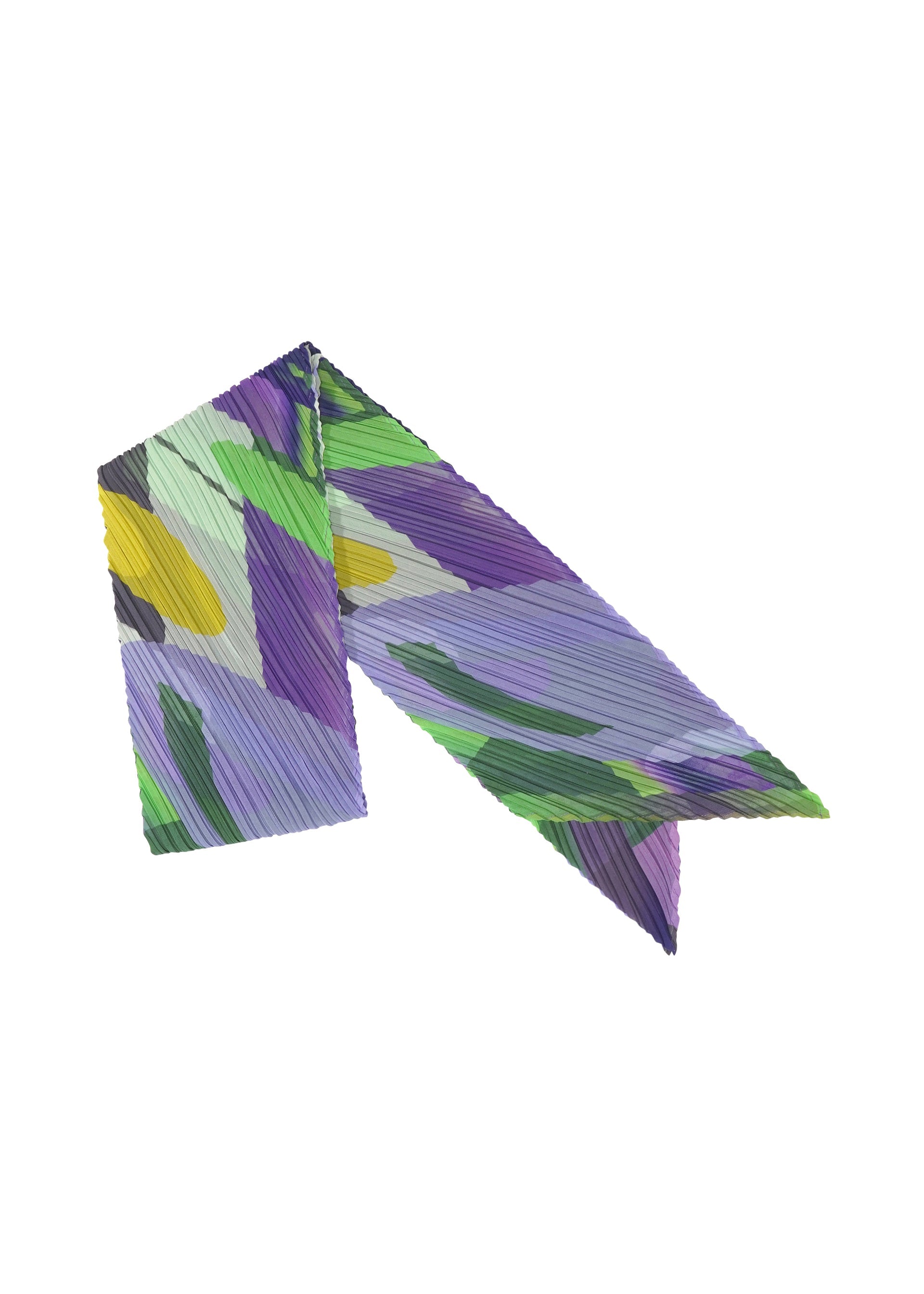 A product shot of the PLEATS PLEASE ISSEY MIYAKE PLAYGROUND SCARF stole in purple (81).