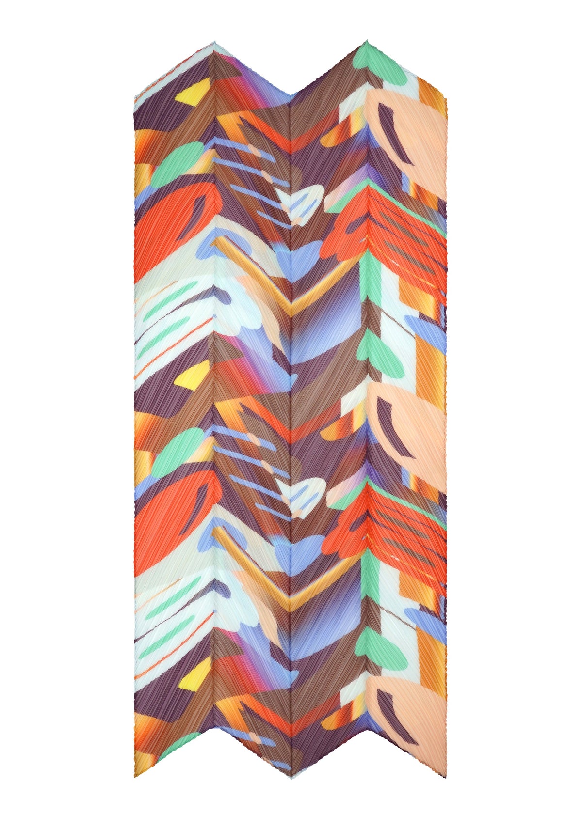 A detail shot of the PLEATS PLEASE ISSEY MIYAKE PLAYGROUND SCARF stole.