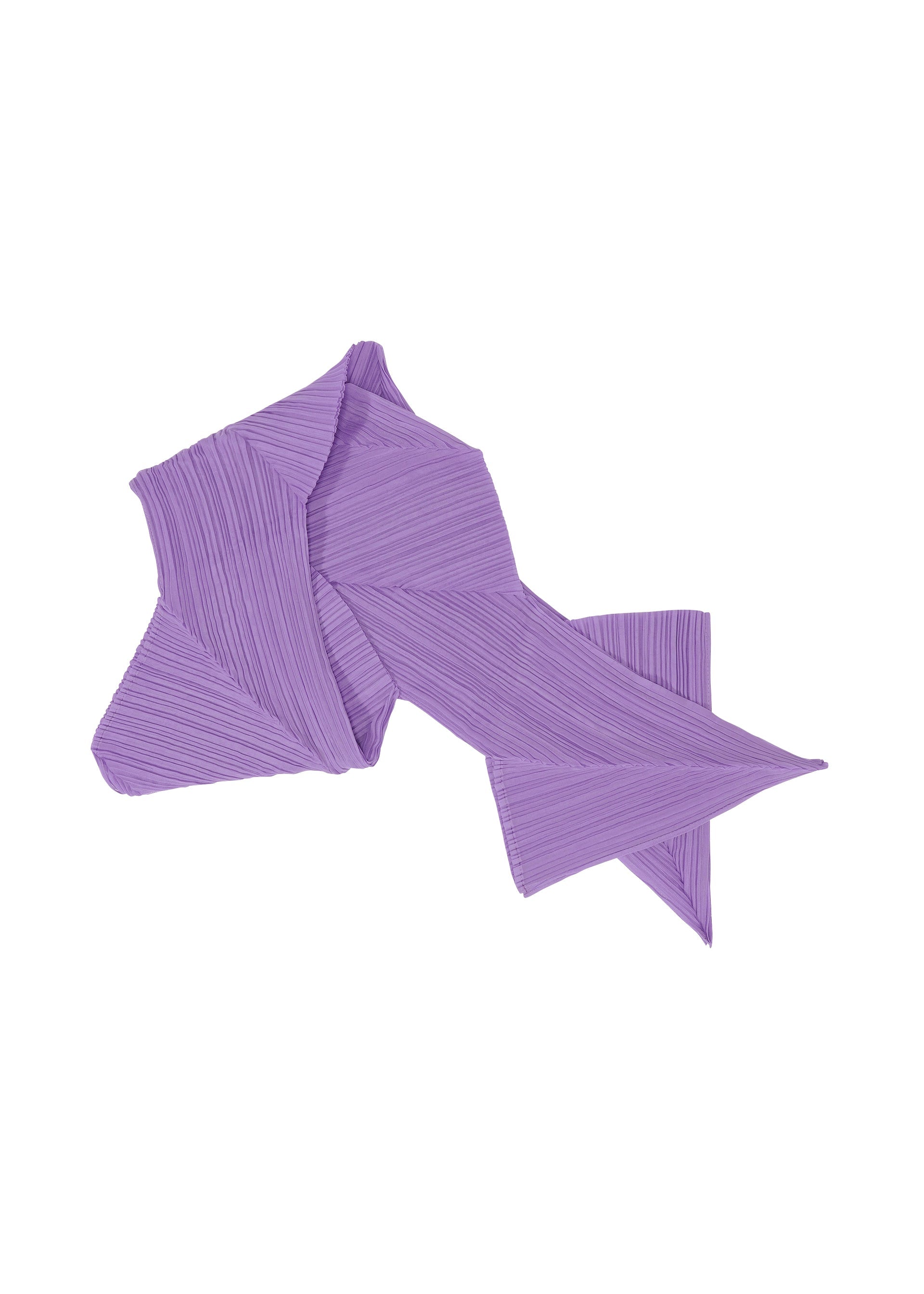 A product shot of the PLEATS PLEASE ISSEY MIYAKE ZIGZAG SCARF stole in light purple (80).