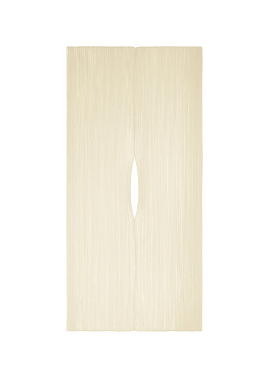 A product shot of the PLEATS PLEASE ISSEY MIYAKE MADAME T MAY stole in ivory (03).