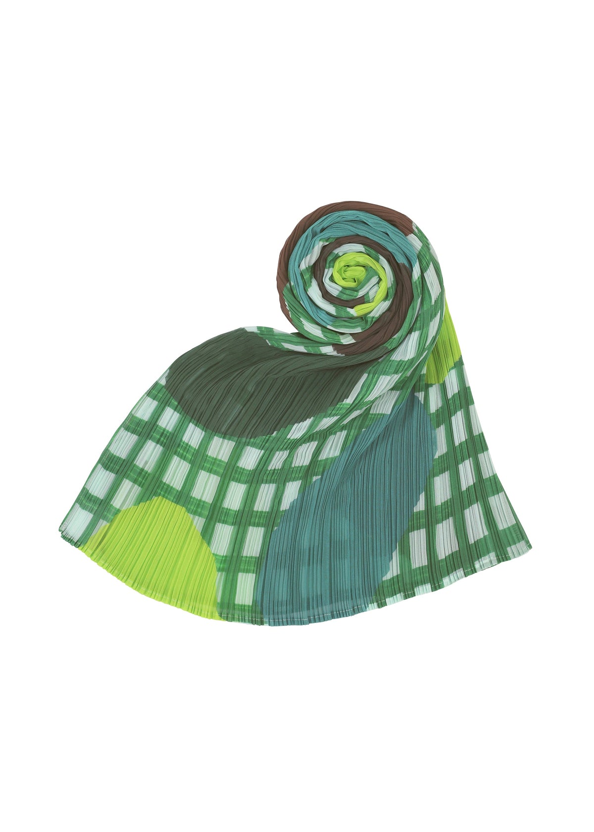 A detail shot of the PLEATS PLEASE ISSEY MIYAKE MARKET MADAME-T stole.