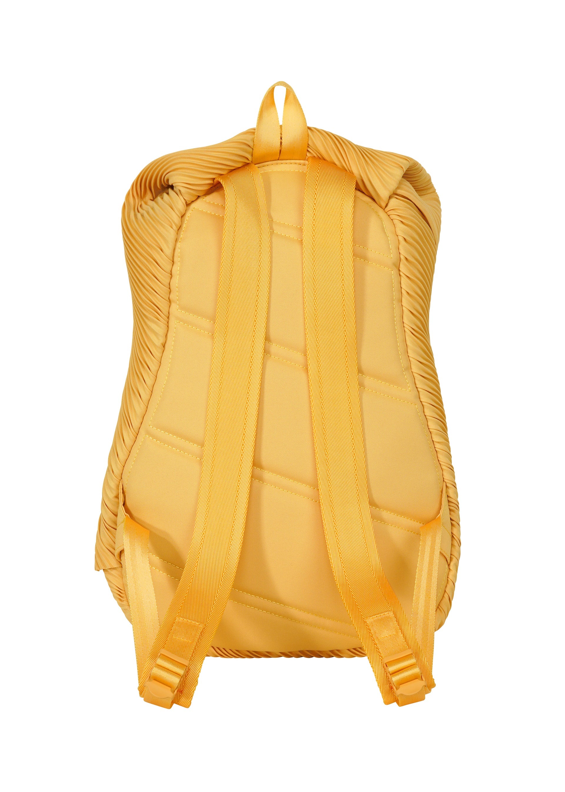 A detail shot of the PLEATS PLEASE ISSEY MIYAKE BIAS PLEATS BACKPACK bags.