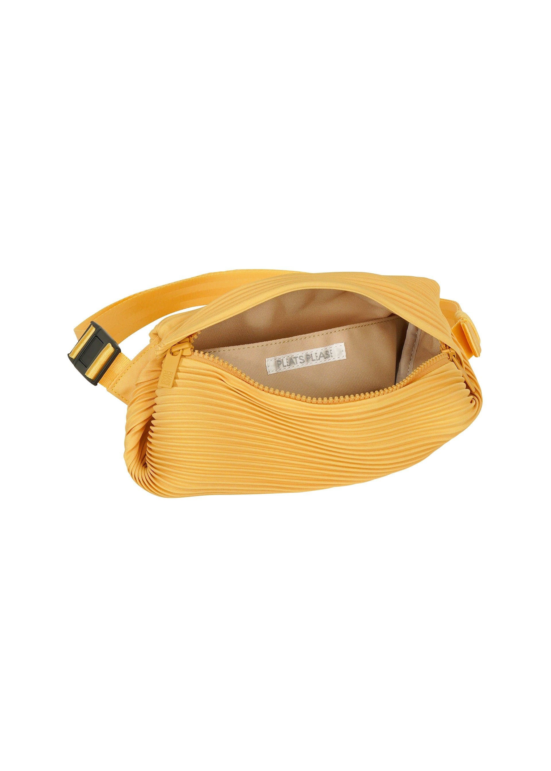 BIAS PLEATS WAIST BAG Diagonal Zip Bag Black – The official ISSEY
