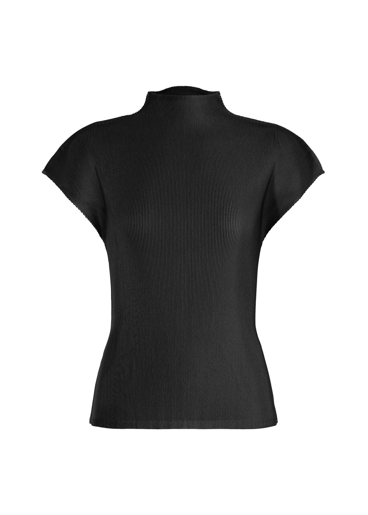 A product shot of the PLEATS PLEASE ISSEY MIYAKE MIST AUGUST top in charcoal.