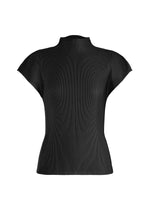 A product shot of the PLEATS PLEASE ISSEY MIYAKE MIST AUGUST top in charcoal.