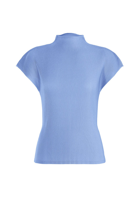 A product shot of the PLEATS PLEASE ISSEY MIYAKE MIST AUGUST top in light blue.