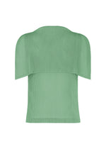 A detail shot of the PLEATS PLEASE ISSEY MIYAKE TATAMI AUGUST top.