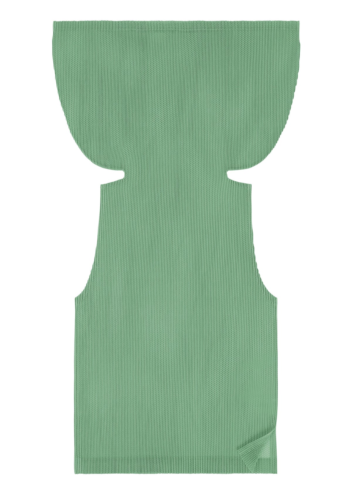 A detail shot of the PLEATS PLEASE ISSEY MIYAKE TATAMI AUGUST top.