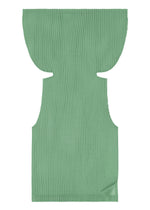 A detail shot of the PLEATS PLEASE ISSEY MIYAKE TATAMI AUGUST top.
