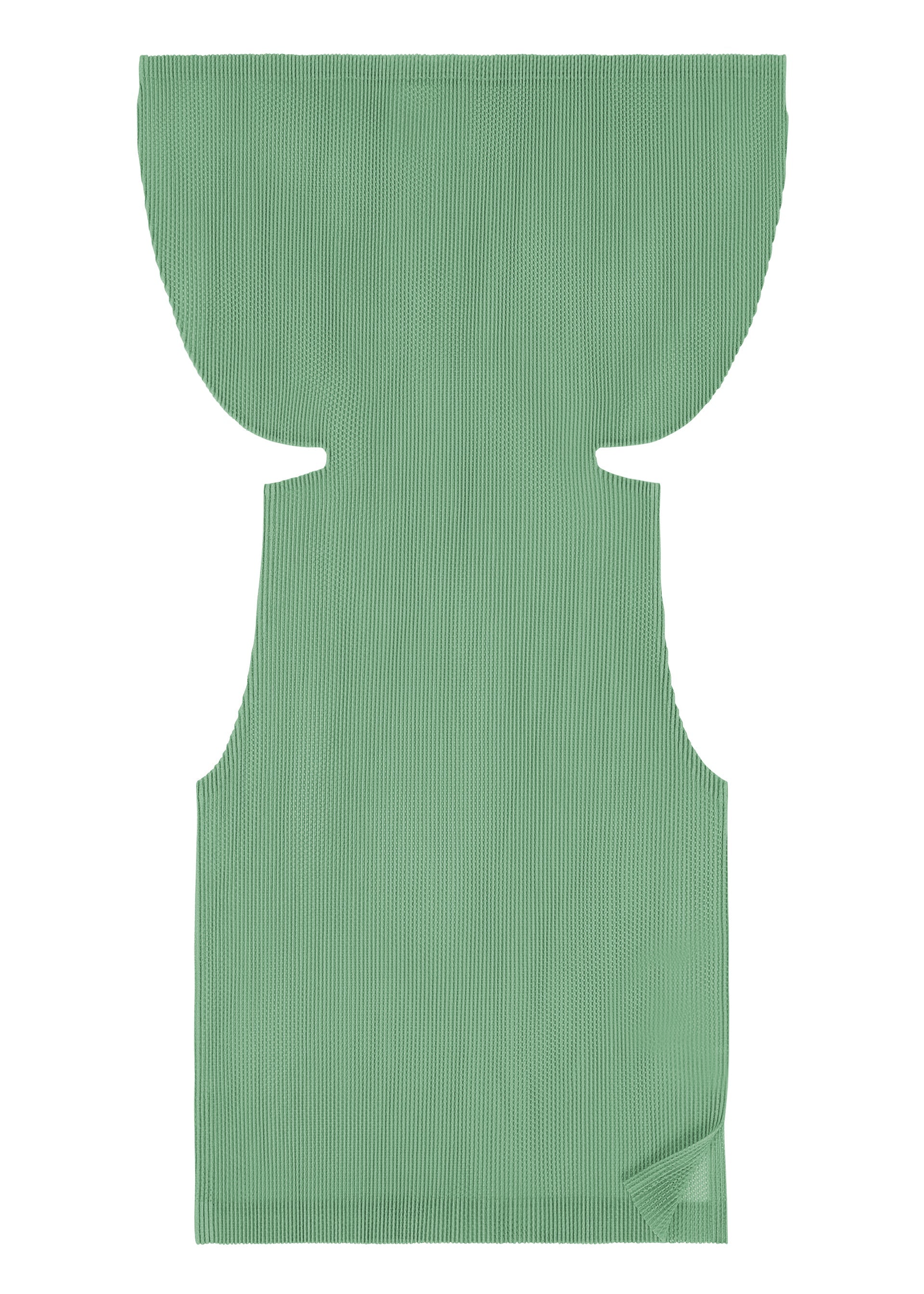 A detail shot of the PLEATS PLEASE ISSEY MIYAKE TATAMI AUGUST top.