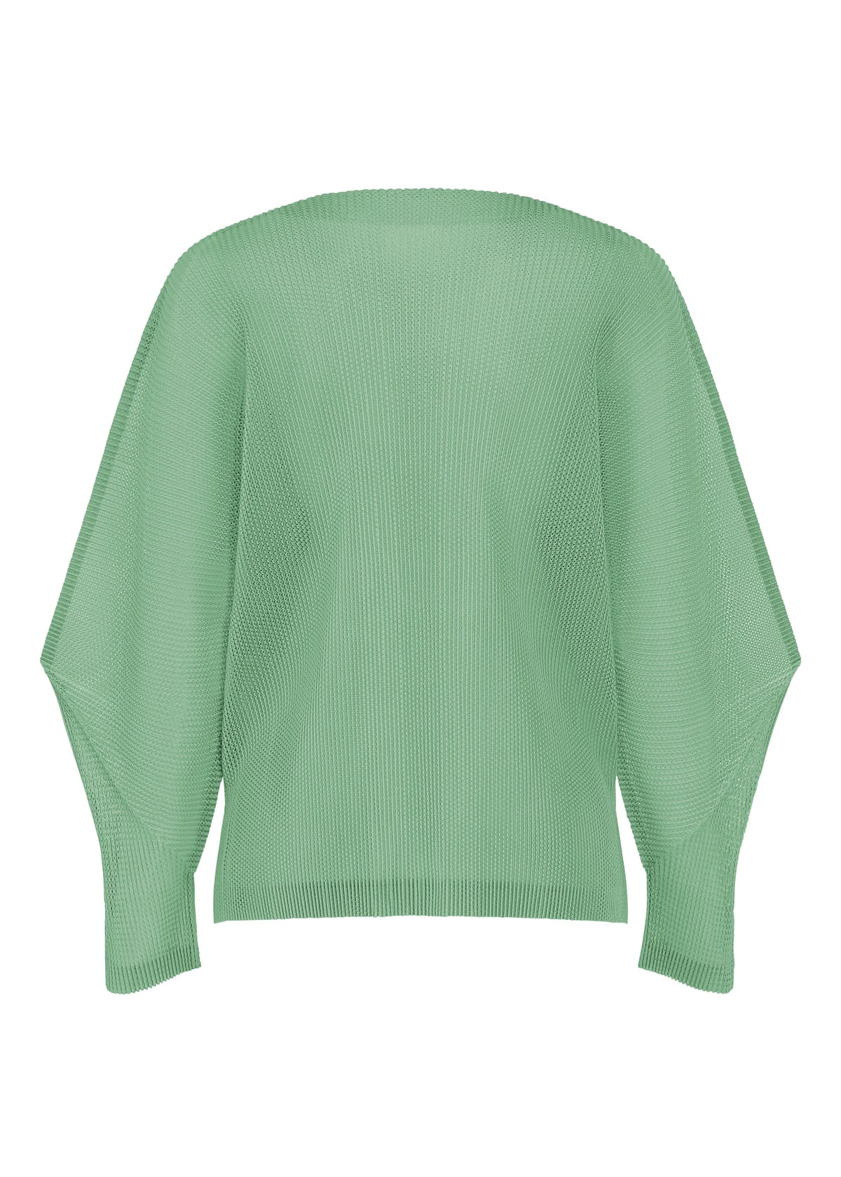 A detail shot of the PLEATS PLEASE ISSEY MIYAKE TATAMI AUGUST cardigan.