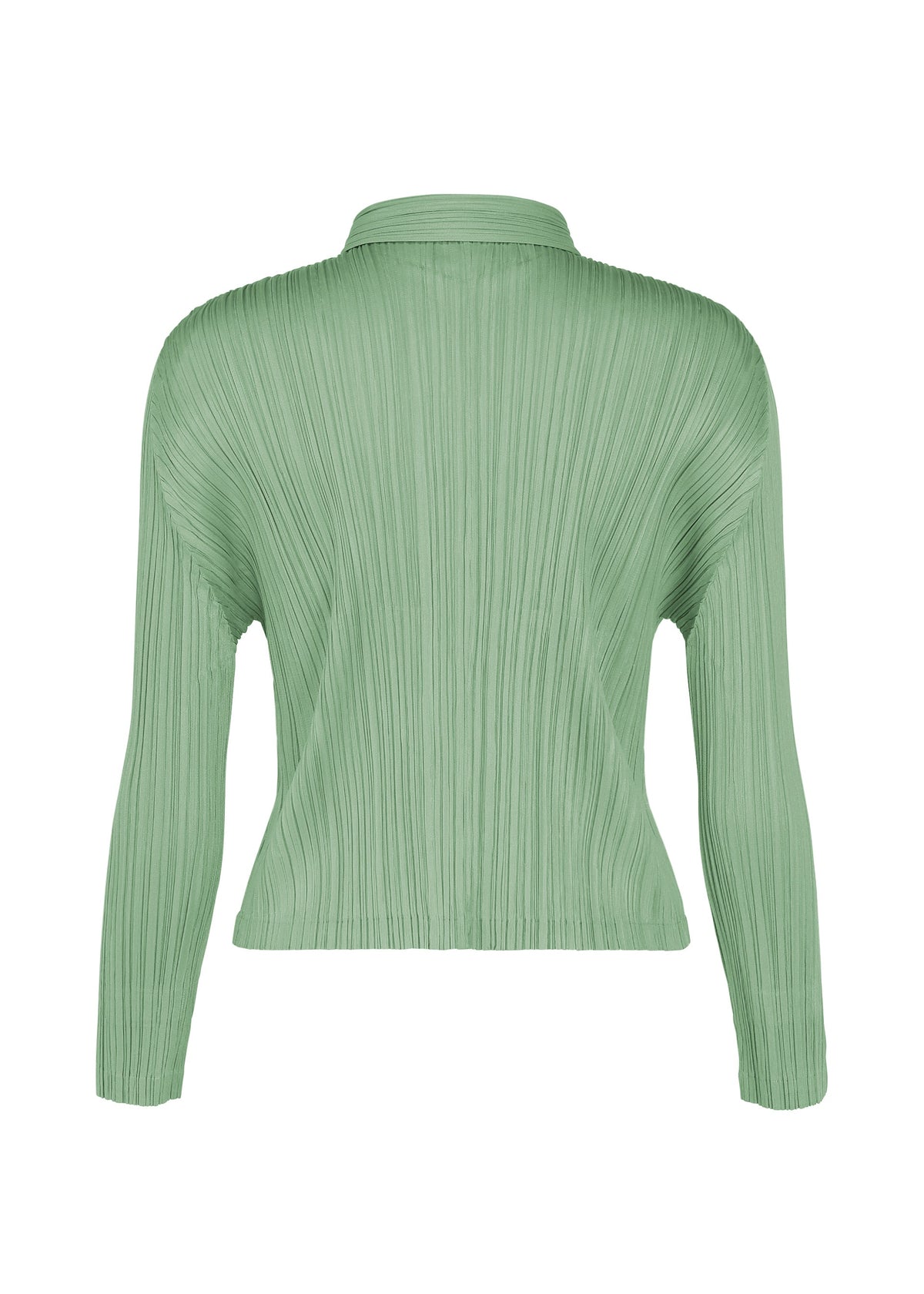 A detail shot of the PLEATS PLEASE ISSEY MIYAKE MONTHLY COLORS : AUGUST jacket.