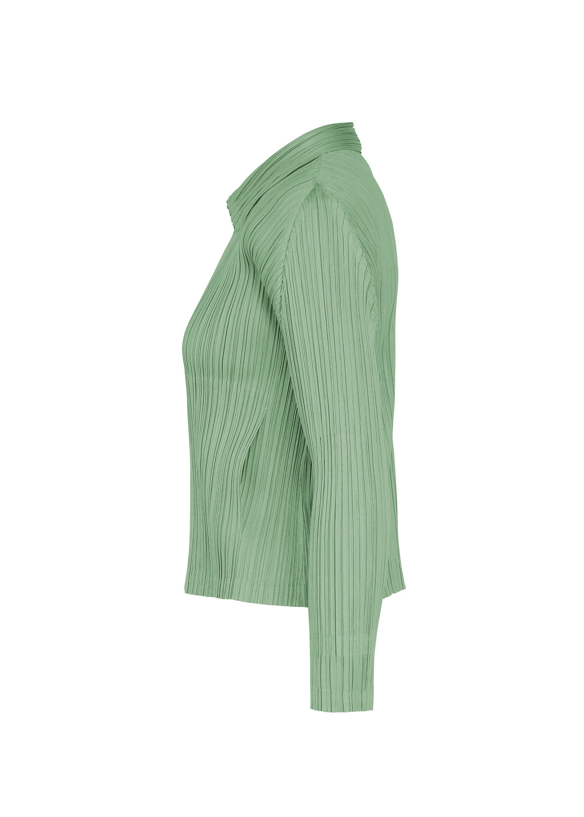 A detail shot of the PLEATS PLEASE ISSEY MIYAKE MONTHLY COLORS : AUGUST jacket.
