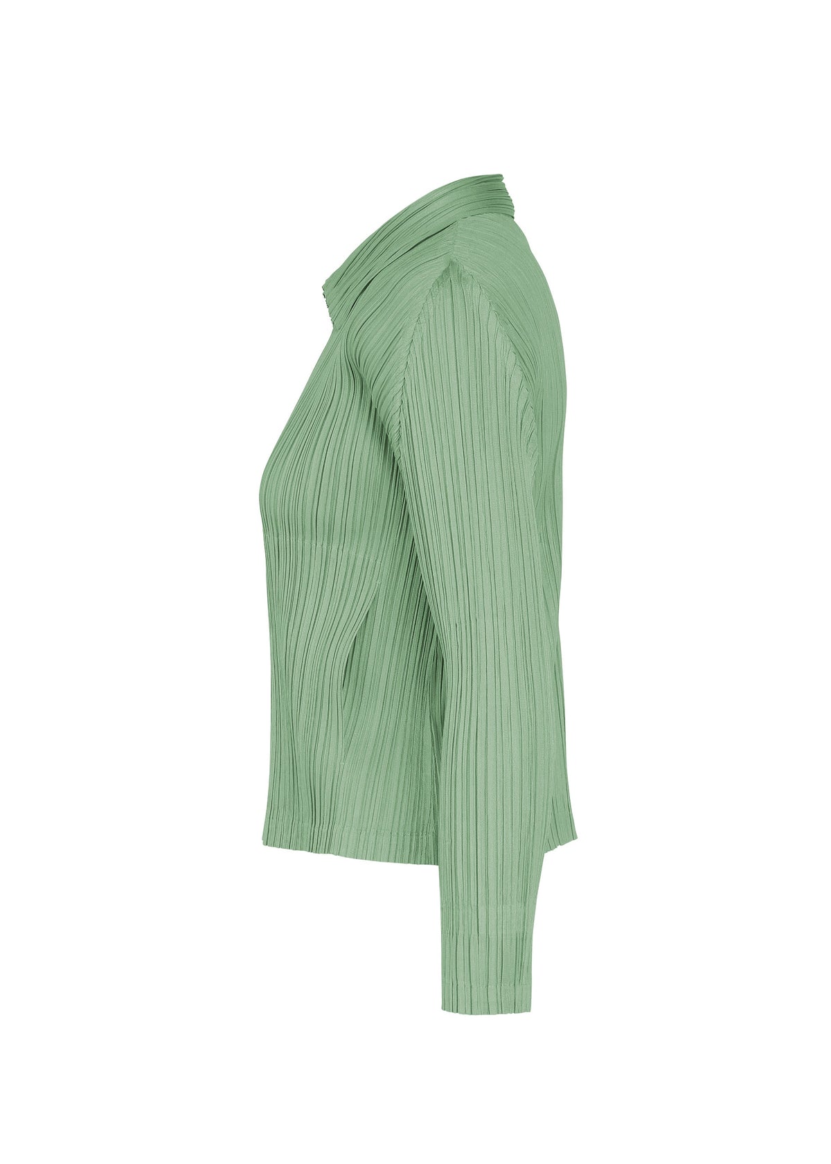 A detail shot of the PLEATS PLEASE ISSEY MIYAKE MONTHLY COLORS : AUGUST jacket.