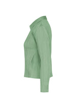A detail shot of the PLEATS PLEASE ISSEY MIYAKE MONTHLY COLORS : AUGUST jacket.