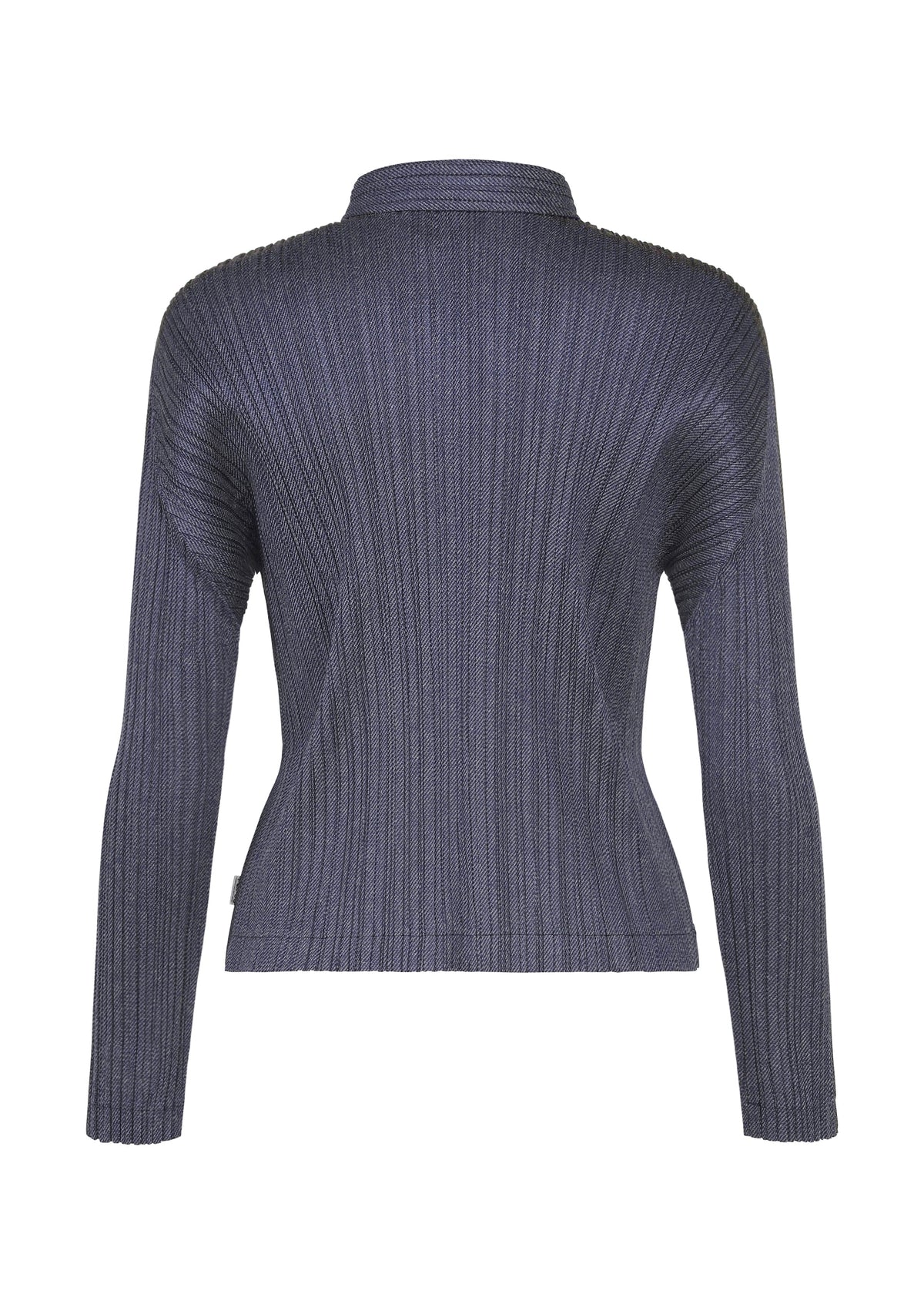 A detail shot of the PLEATS PLEASE ISSEY MIYAKE COTTON DENIM jacket.