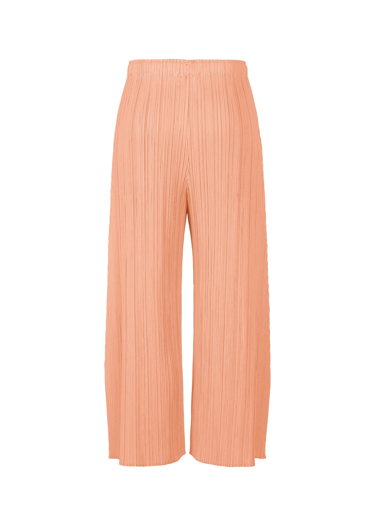 A detail shot of the PLEATS PLEASE ISSEY MIYAKE MONTHLY COLORS : JULY trousers.