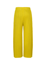 A detail shot of the PLEATS PLEASE ISSEY MIYAKE MONTHLY COLORS : OCTOBER trousers.