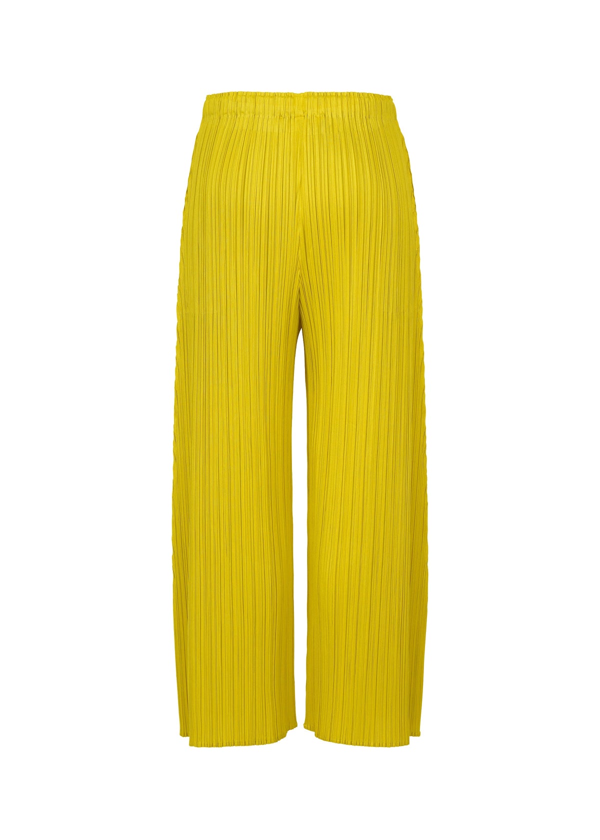 A detail shot of the PLEATS PLEASE ISSEY MIYAKE MONTHLY COLORS : OCTOBER trousers.
