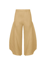 A product shot of the PLEATS PLEASE ISSEY MIYAKE MONTHLY COLORS : OCTOBER trousers in ash beige.