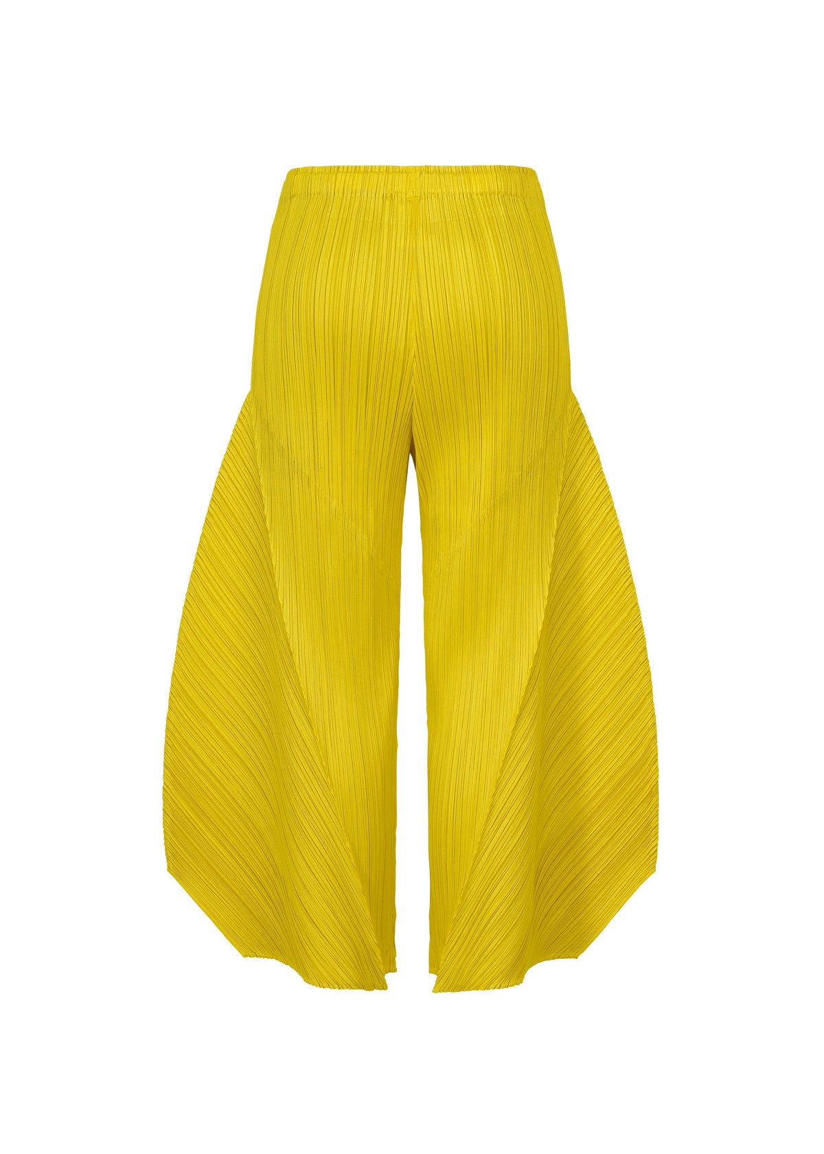A detail shot of the PLEATS PLEASE ISSEY MIYAKE MONTHLY COLORS : OCTOBER trousers.