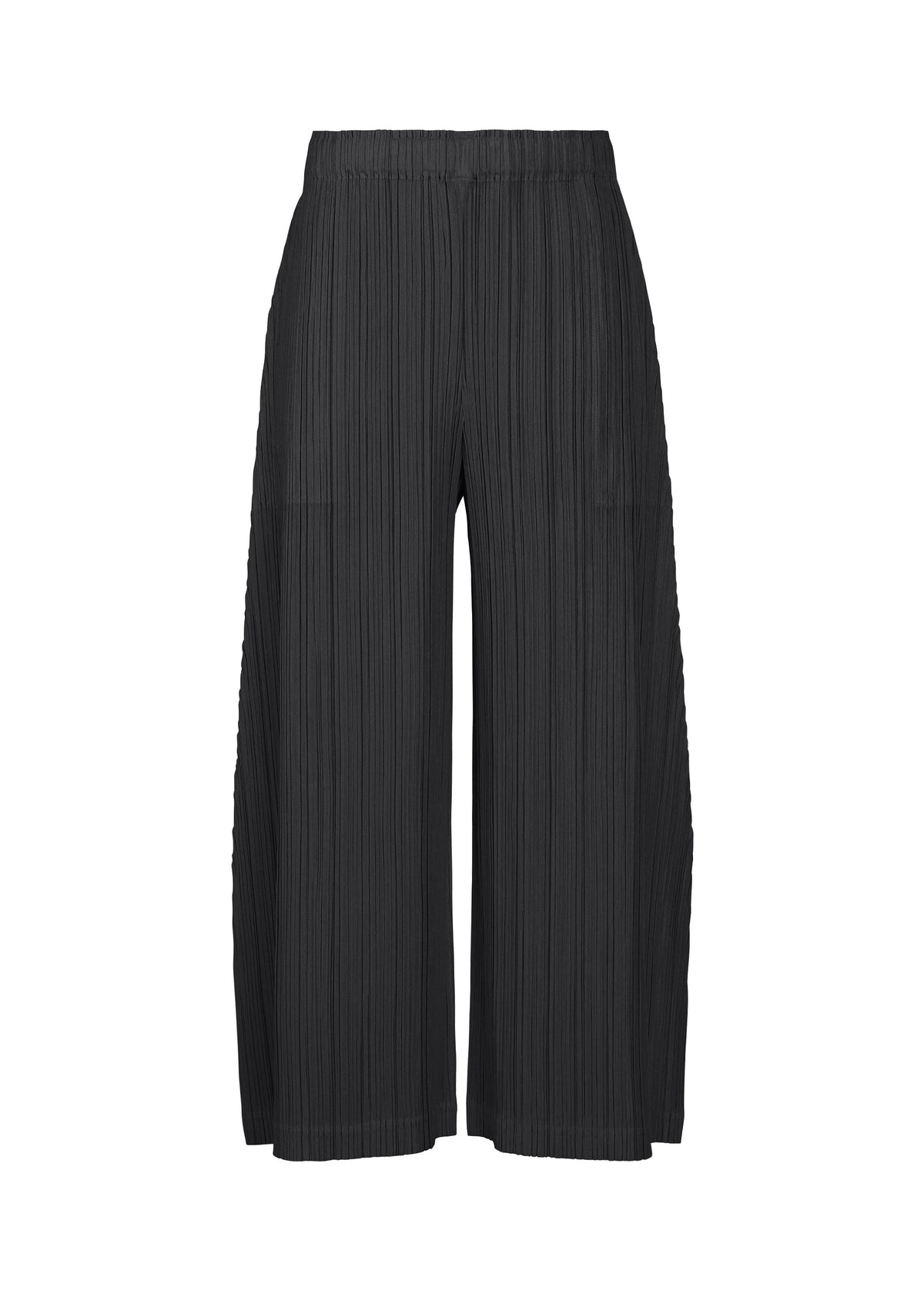 A product shot of the PLEATS PLEASE ISSEY MIYAKE THICKER BOTTOMS 1 trousers in black.