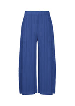 A product shot of the PLEATS PLEASE ISSEY MIYAKE THICKER BOTTOMS 1 trousers in blue.