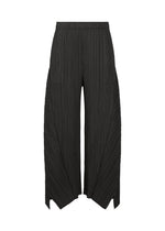 A product shot of the PLEATS PLEASE ISSEY MIYAKE FOLD trousers in black.