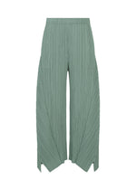 A product shot of the PLEATS PLEASE ISSEY MIYAKE FOLD trousers in baby blue.
