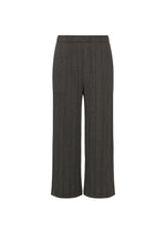 A product shot of the PLEATS PLEASE ISSEY MIYAKE COTTON DENIM BLACK trousers in black.