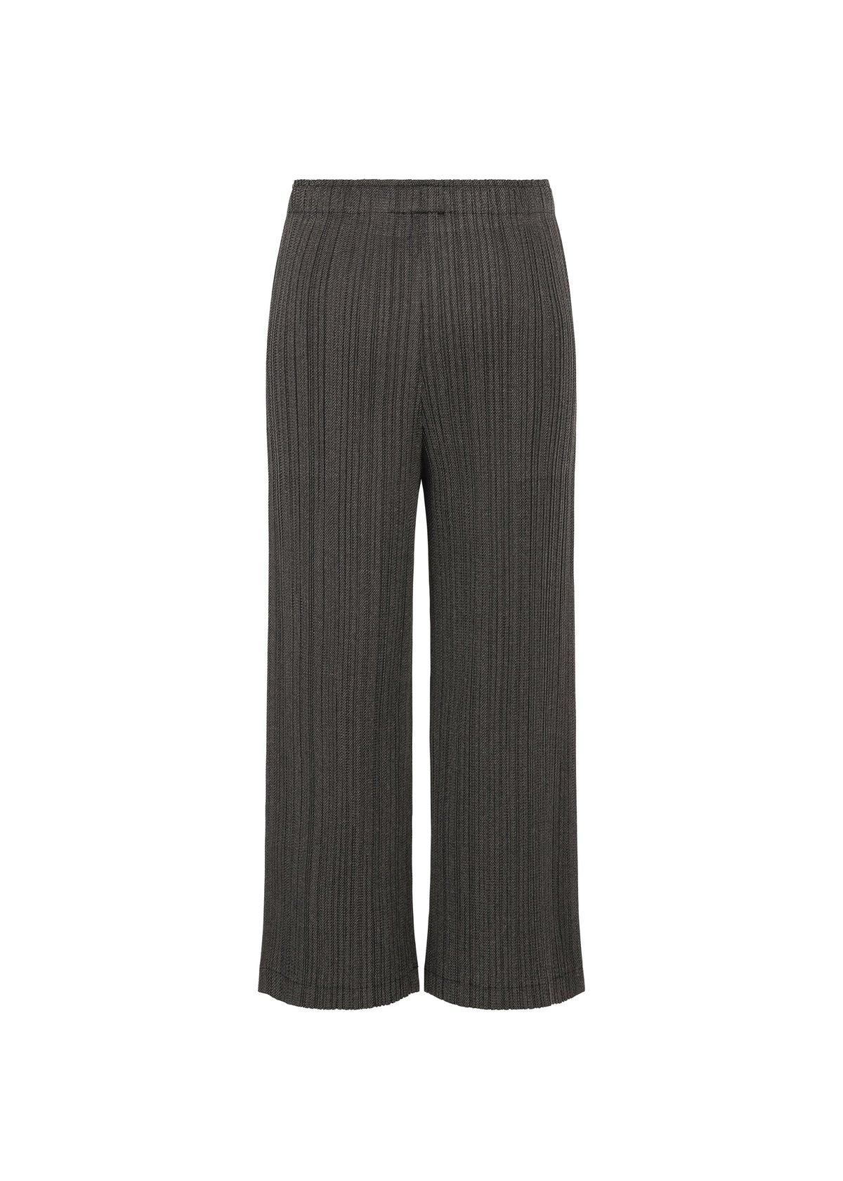 A detail shot of the PLEATS PLEASE ISSEY MIYAKE COTTON DENIM BLACK trousers.