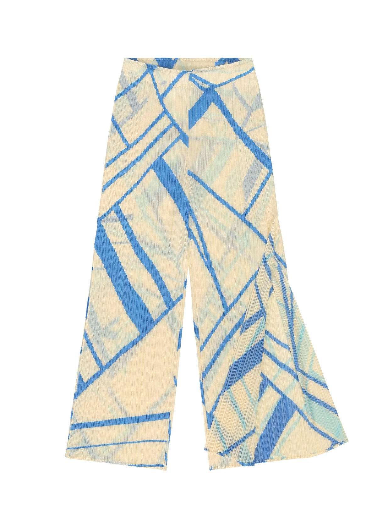 A detail shot of the PLEATS PLEASE ISSEY MIYAKE FOLD LINE trousers.
