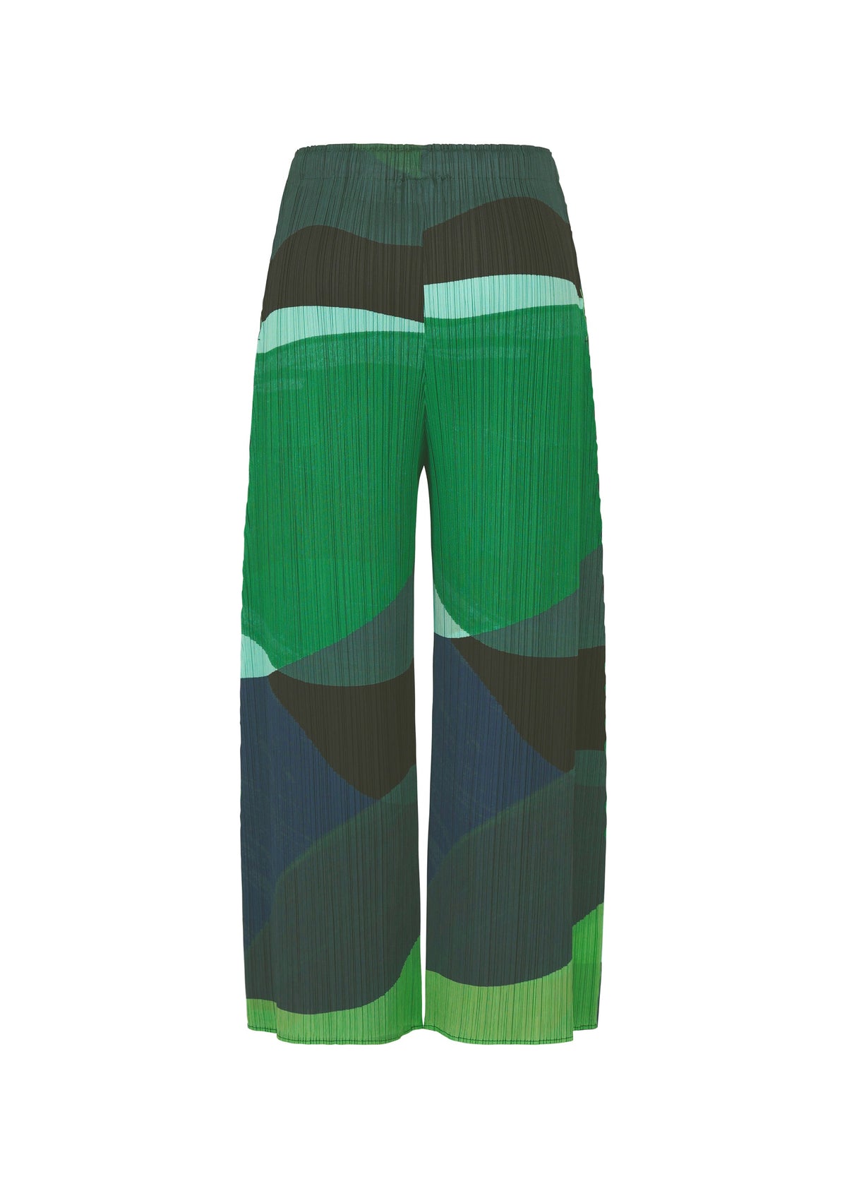 A detail shot of the PLEATS PLEASE ISSEY MIYAKE ORBIT trousers.