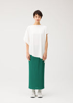 A model wears the PLEATS PLEASE ISSEY MIYAKE THICKER BOTTOMS 1 skirt.