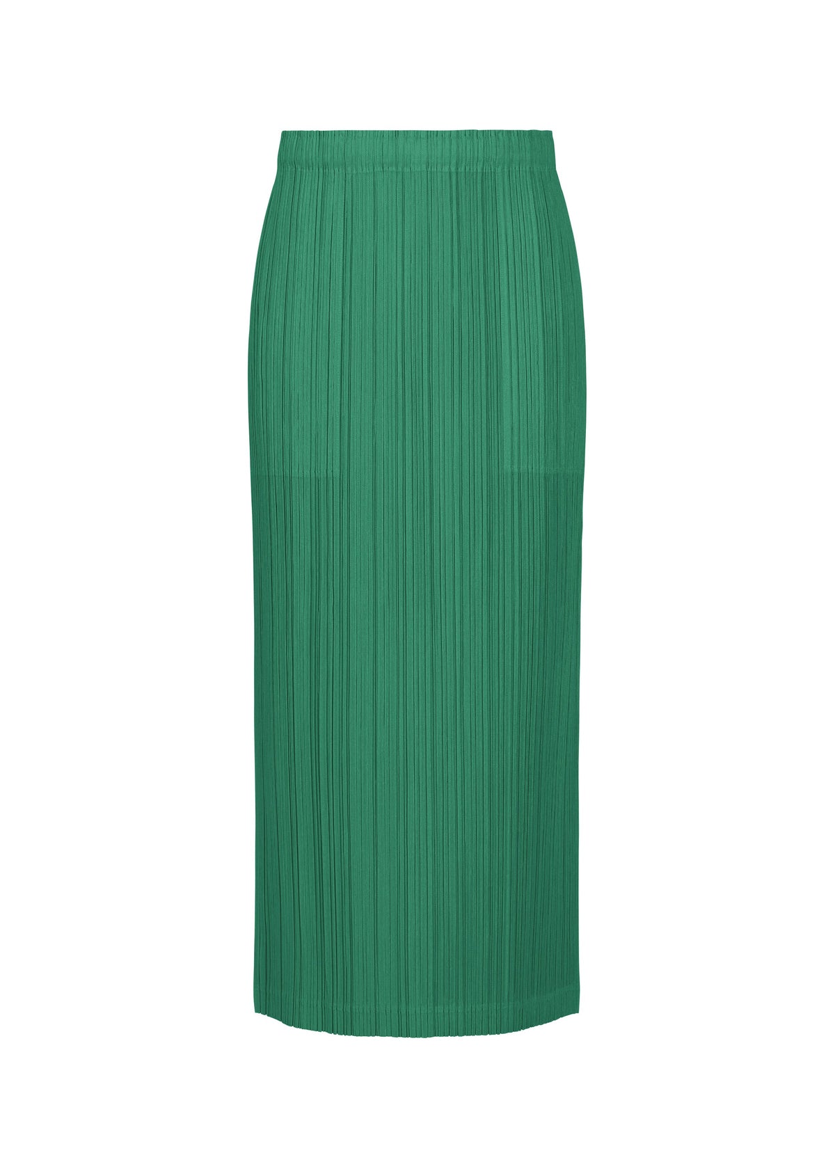A product shot of the PLEATS PLEASE ISSEY MIYAKE THICKER BOTTOMS 1 skirt in fresh green.