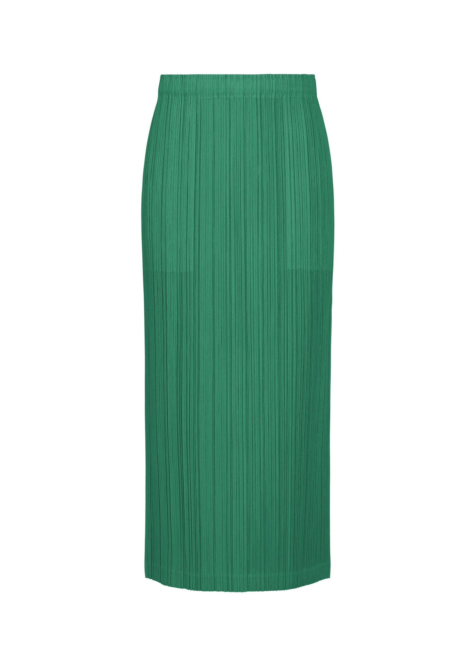 A product shot of the PLEATS PLEASE ISSEY MIYAKE THICKER BOTTOMS 1 skirt in fresh green.