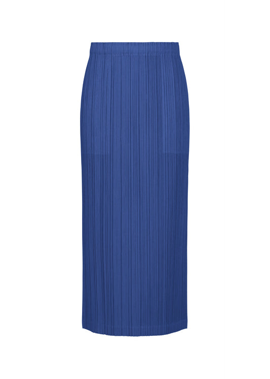 A product shot of the PLEATS PLEASE ISSEY MIYAKE THICKER BOTTOMS 1 skirt in blue.