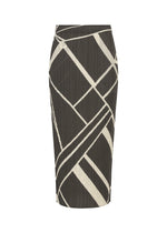 A product shot of the PLEATS PLEASE ISSEY MIYAKE FOLD LINE skirt in charcoal.