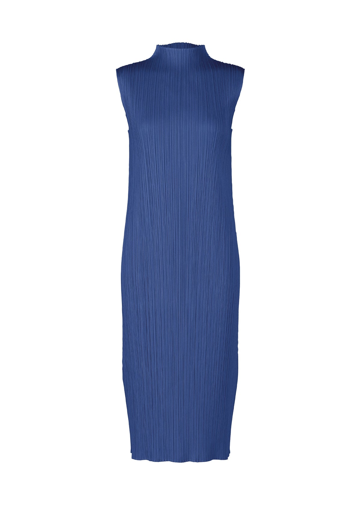 A product shot of the PLEATS PLEASE ISSEY MIYAKE MONTHLY COLORS : JULY dress in blue.