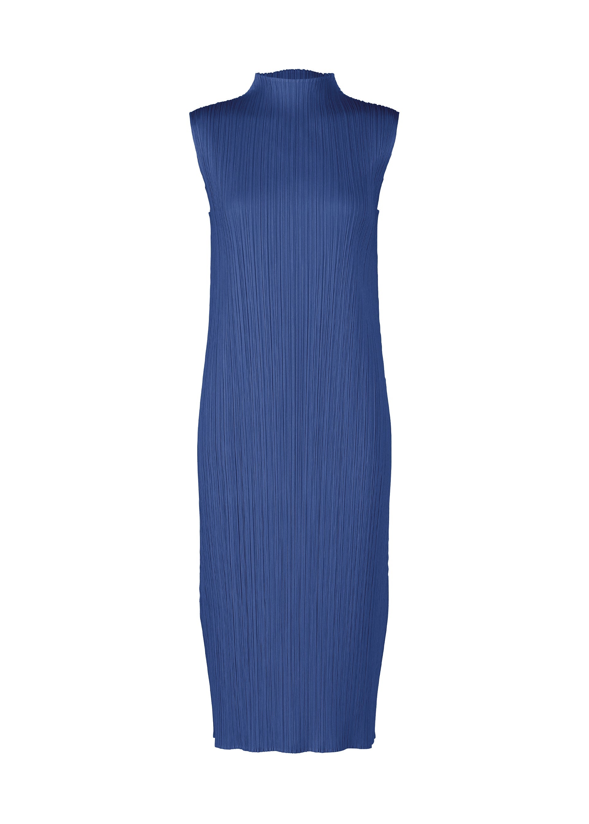 A product shot of the PLEATS PLEASE ISSEY MIYAKE MONTHLY COLORS : JULY dress in blue.