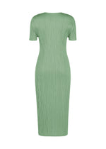A detail shot of the PLEATS PLEASE ISSEY MIYAKE MONTHLY COLORS : AUGUST dress.