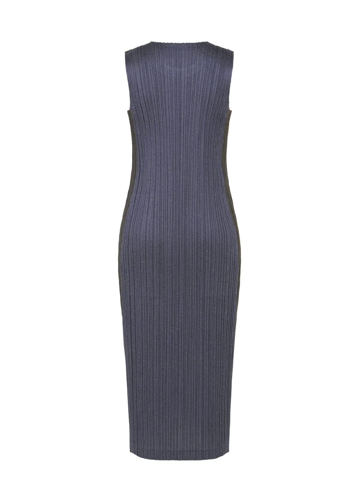 A detail shot of the PLEATS PLEASE ISSEY MIYAKE COTTON DENIM dress.
