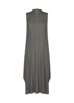 A product shot of the PLEATS PLEASE ISSEY MIYAKE MELLOW PLEATS dress in charcoal.