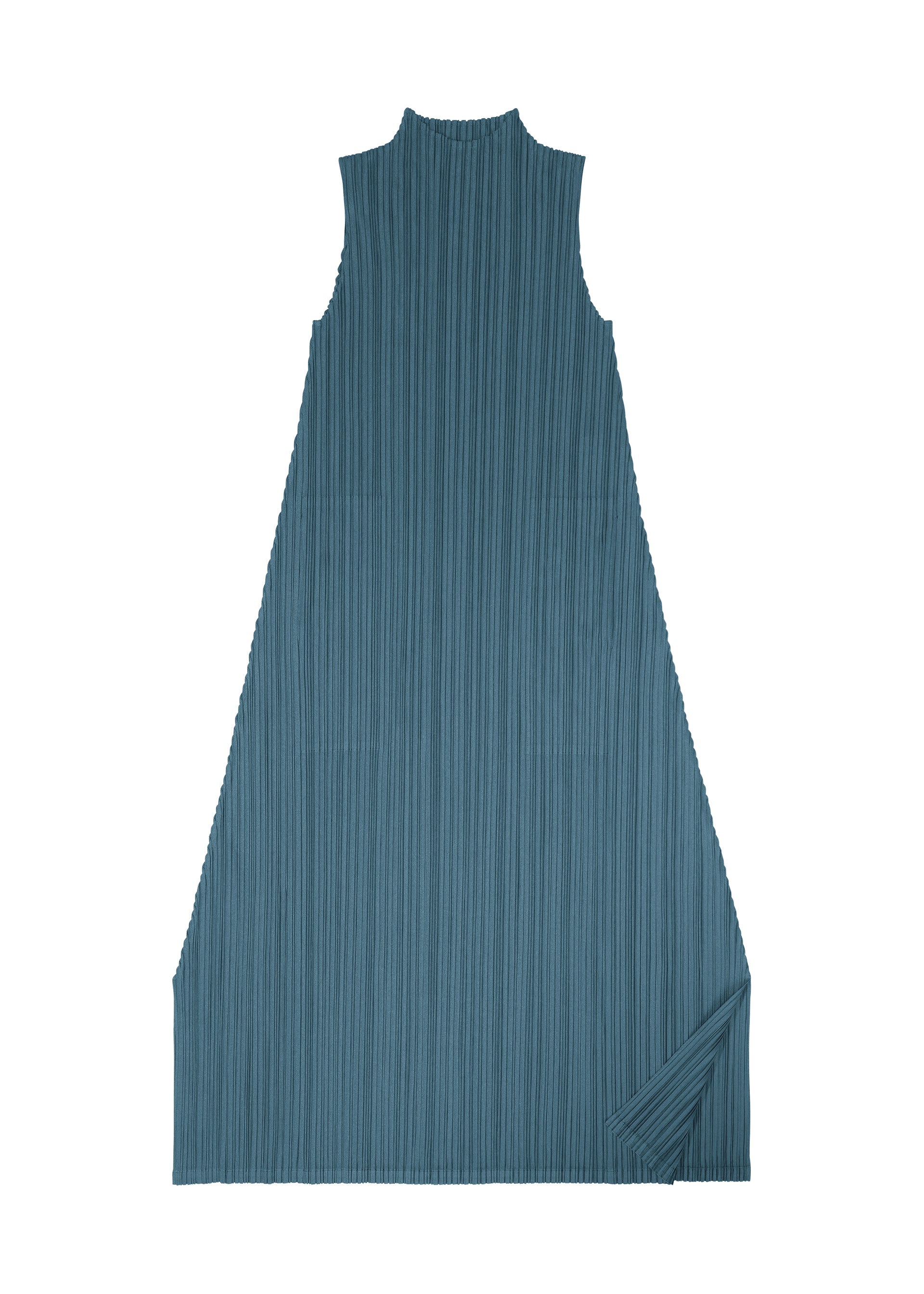 A detail shot of the PLEATS PLEASE ISSEY MIYAKE MELLOW PLEATS dress.