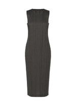 A product shot of the PLEATS PLEASE ISSEY MIYAKE COTTON DENIM BLACK dress in black.