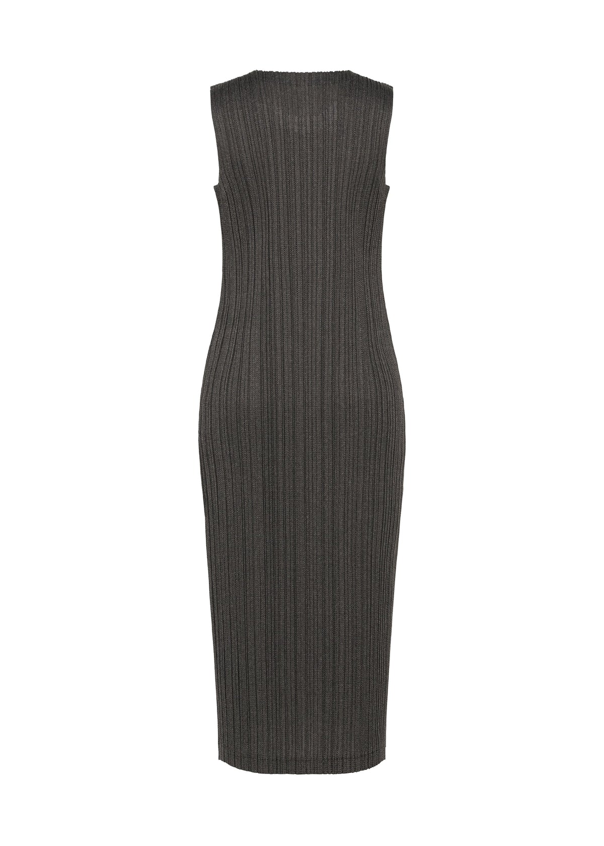 A detail shot of the PLEATS PLEASE ISSEY MIYAKE COTTON DENIM BLACK dress.