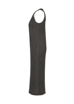 A detail shot of the PLEATS PLEASE ISSEY MIYAKE COTTON DENIM BLACK dress.